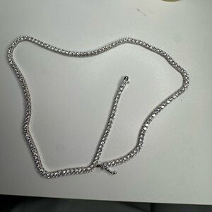 New Classic 20.0 inch Silver Cubic Zirconia Chain Jewelry Necklace